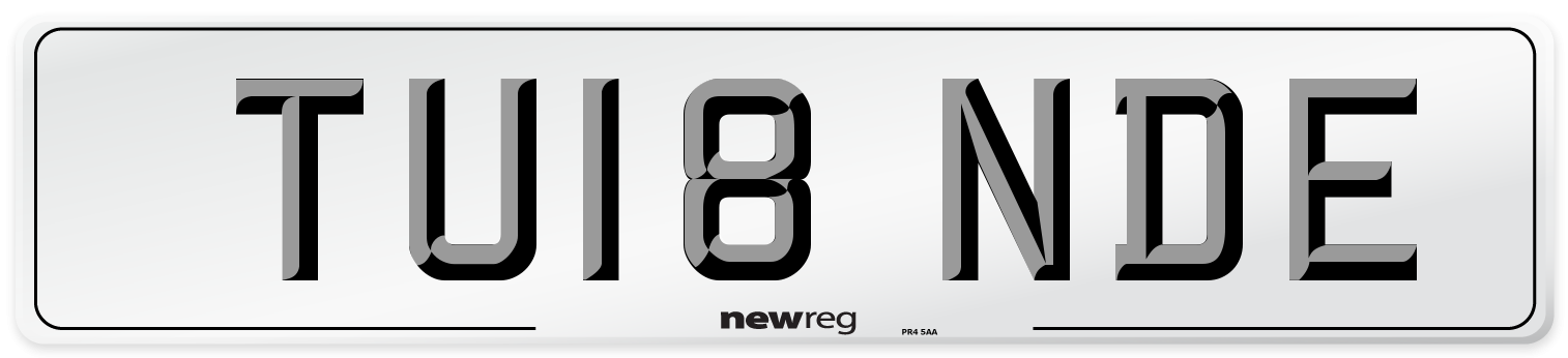 TU18 NDE Number Plate from New Reg
